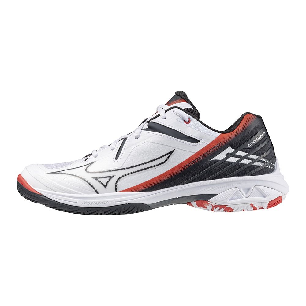 Mizuno Badminton Shoes Wave Claw 3 (White/Ebony/Radiant Red) 71GA244303, Size: US 6