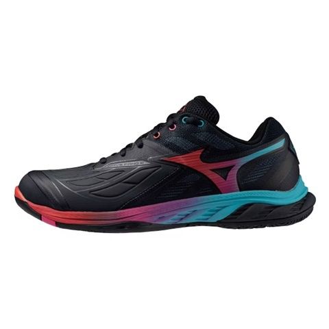 Mizuno Badminton Shoes Wave Fang 2 Unisex (Salute/Hibiscus/Peacock Blue) 71GA231337, Size: US 6 / 24.0cm