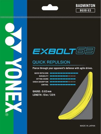 Badminton String - Repulsive - Yonex Exbolt 63 (0.63mm)