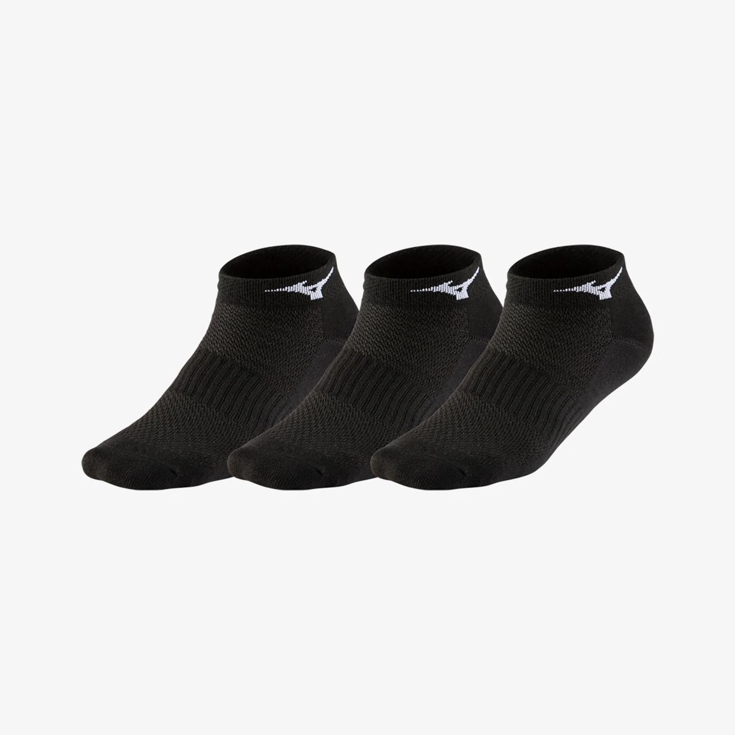 Mizuno Training Mid Socks (3 PACK) 67UU95098 (Black + Black + Black), Size: Size S