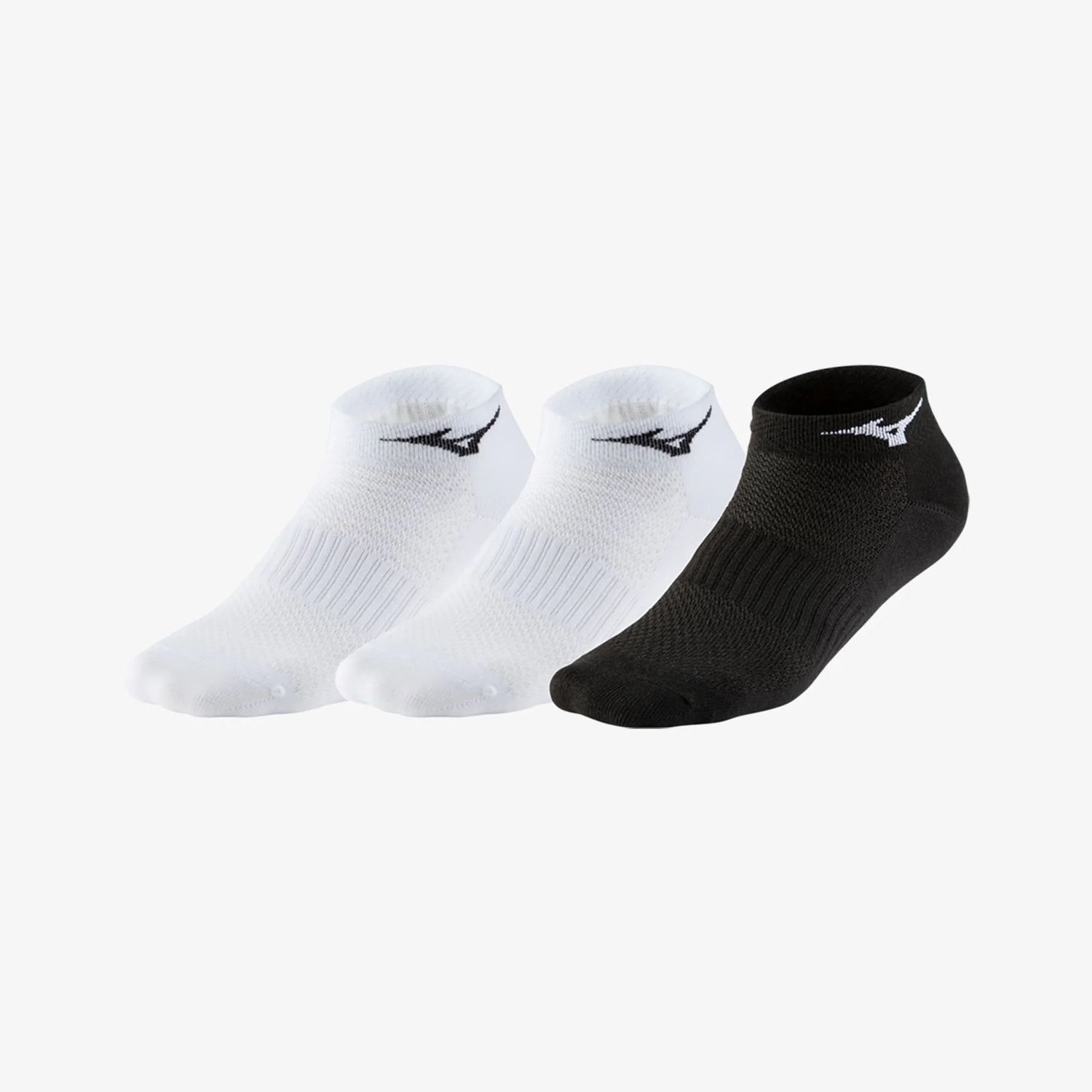 Mizuno Training Mid Socks (3 PACK) 67UU95099 (White + White + Black), Size: Size S