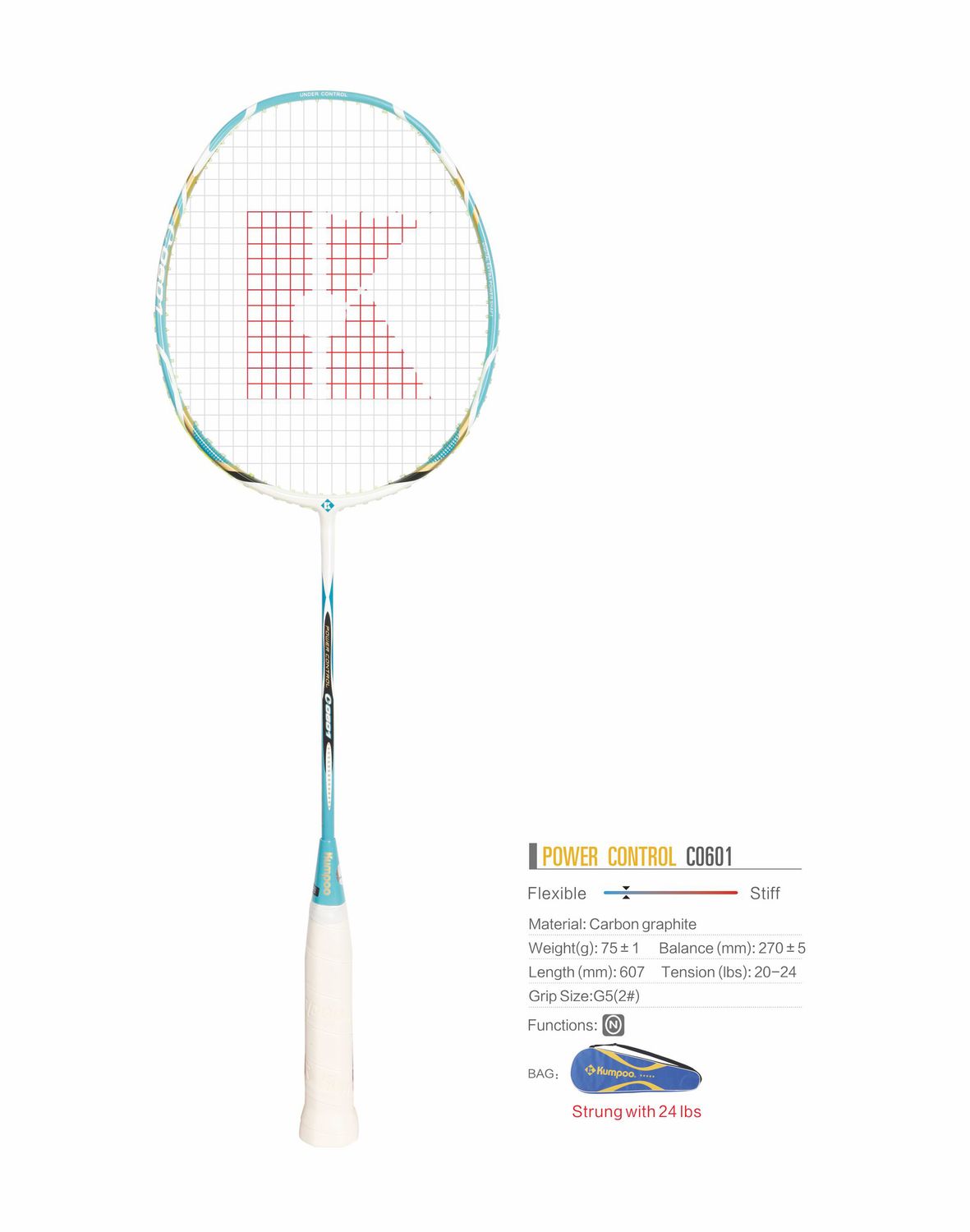 Kumpoo Power Control KIDS Racquet [PRESTRUNG]