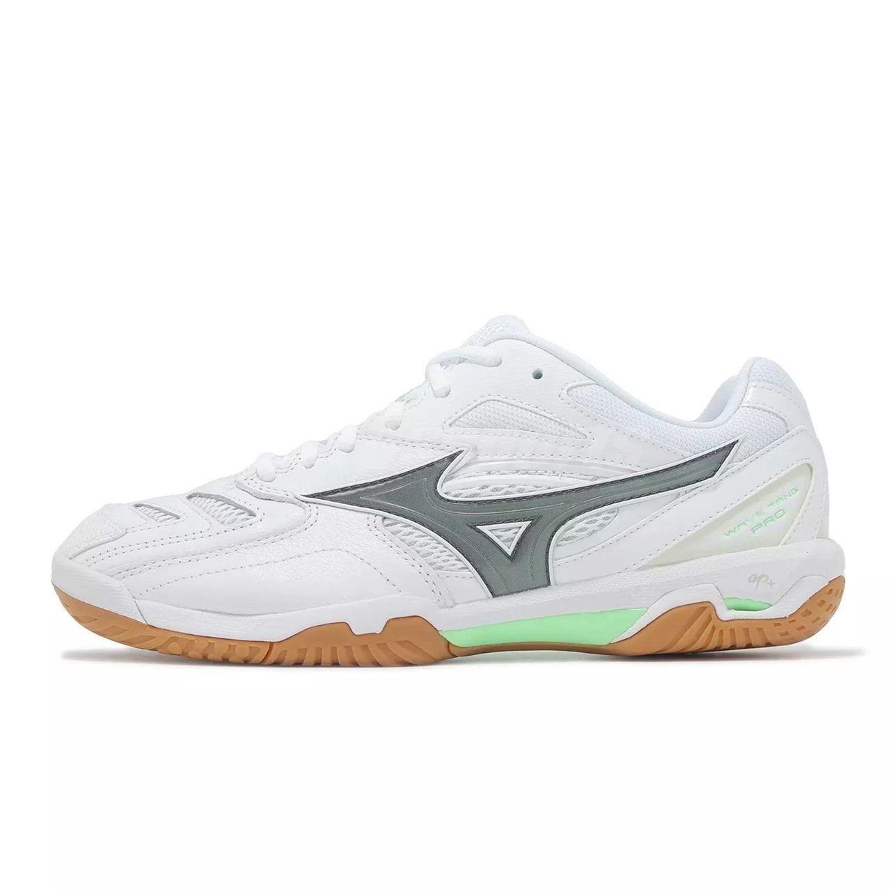 Mizuno Badminton Shoes WAVE FANG PRO Unisex (White/India Ink/Neo Mint) 71GA210071, Size: US 6 / 24.0cm
