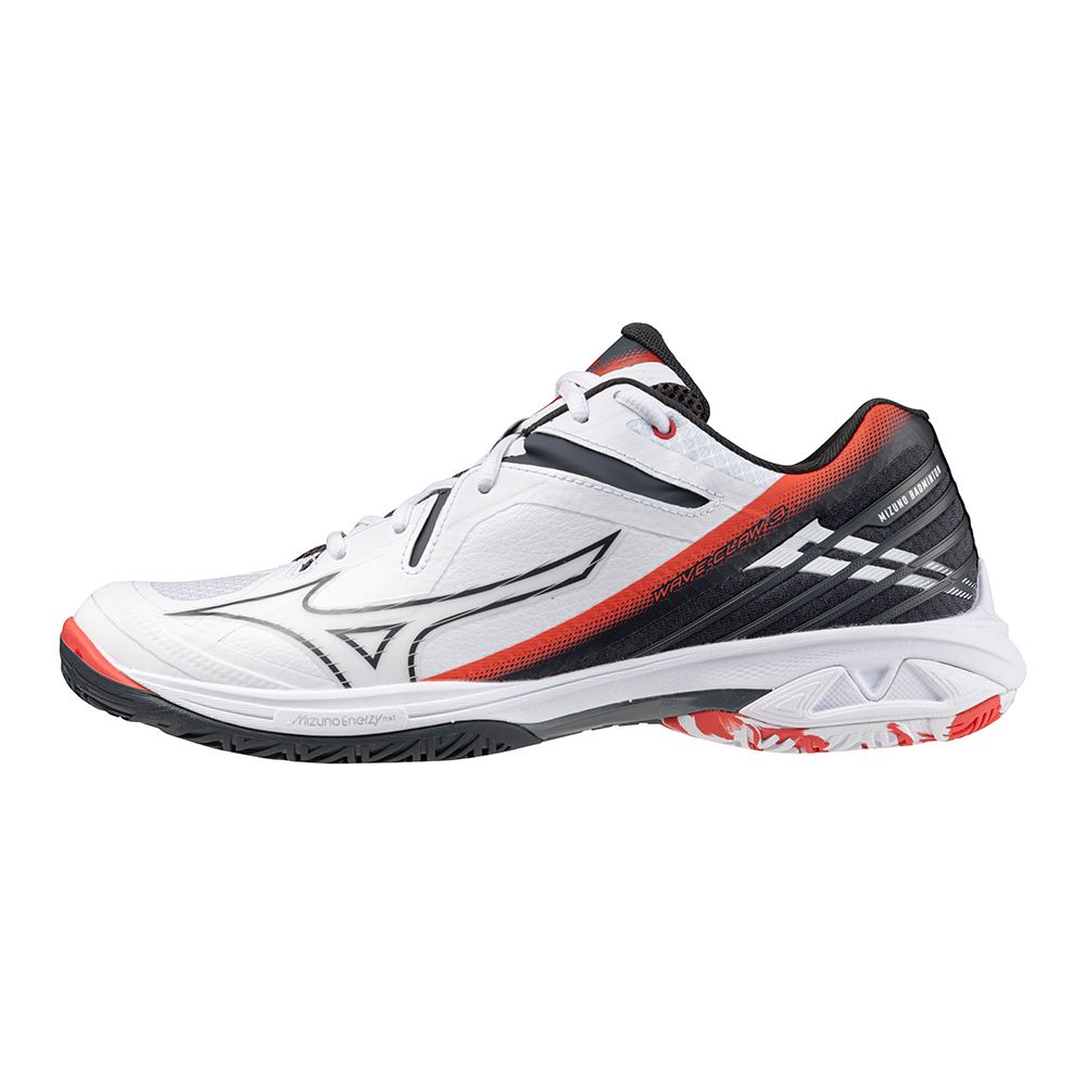 Mizuno Badminton Shoes WAVE CLAW 3 (White/Ebony/Radiant Red) 71GA244303 Mizuno Badminton Shoes WAVE CLAW 3 (White/Ebony/Radiant Red) 71GA244303, Size: US 6