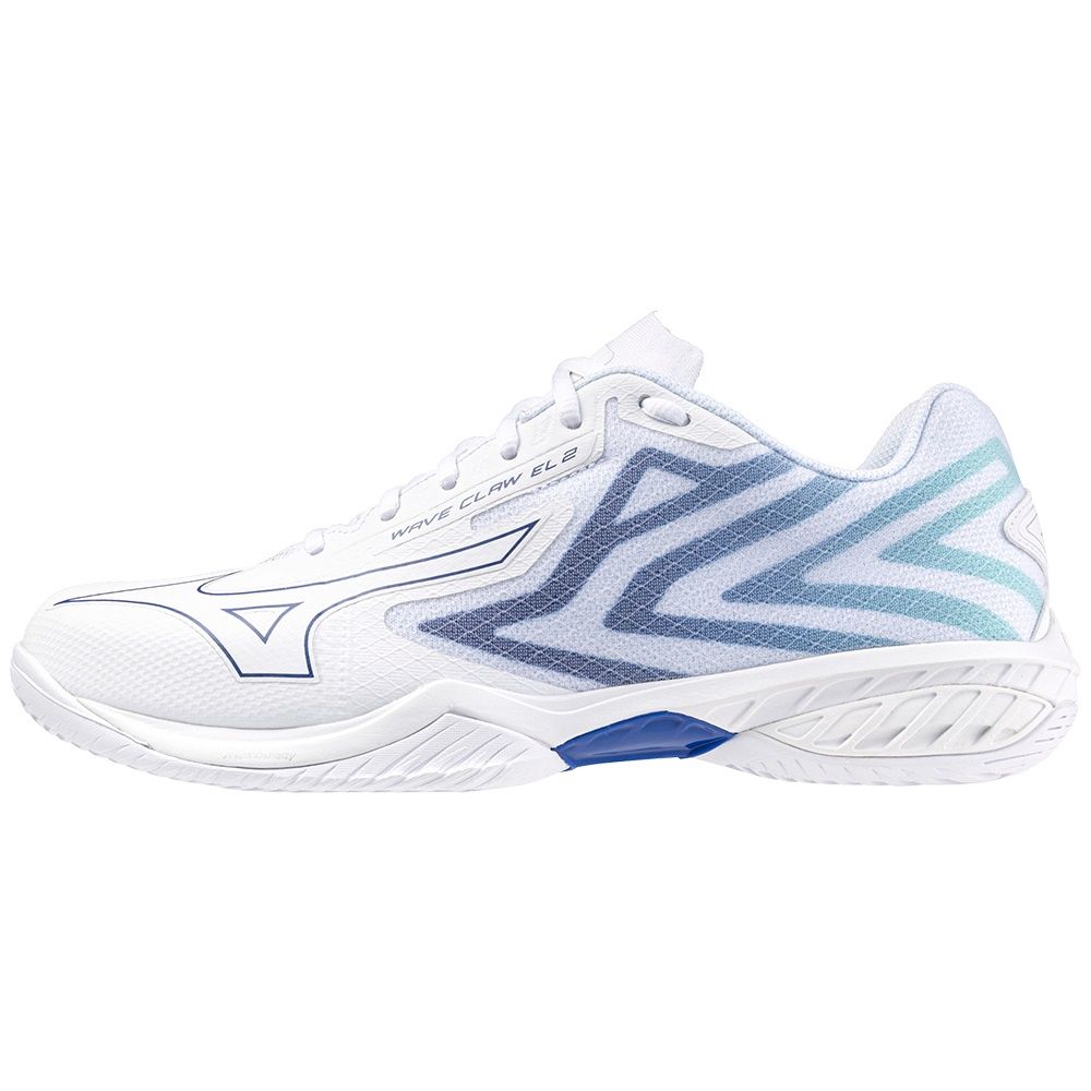 Mizuno Badminton Shoes WAVE CLAW EL 2 (White/Sailor Blue/Bluejay) 71GA228020, Size: US 6