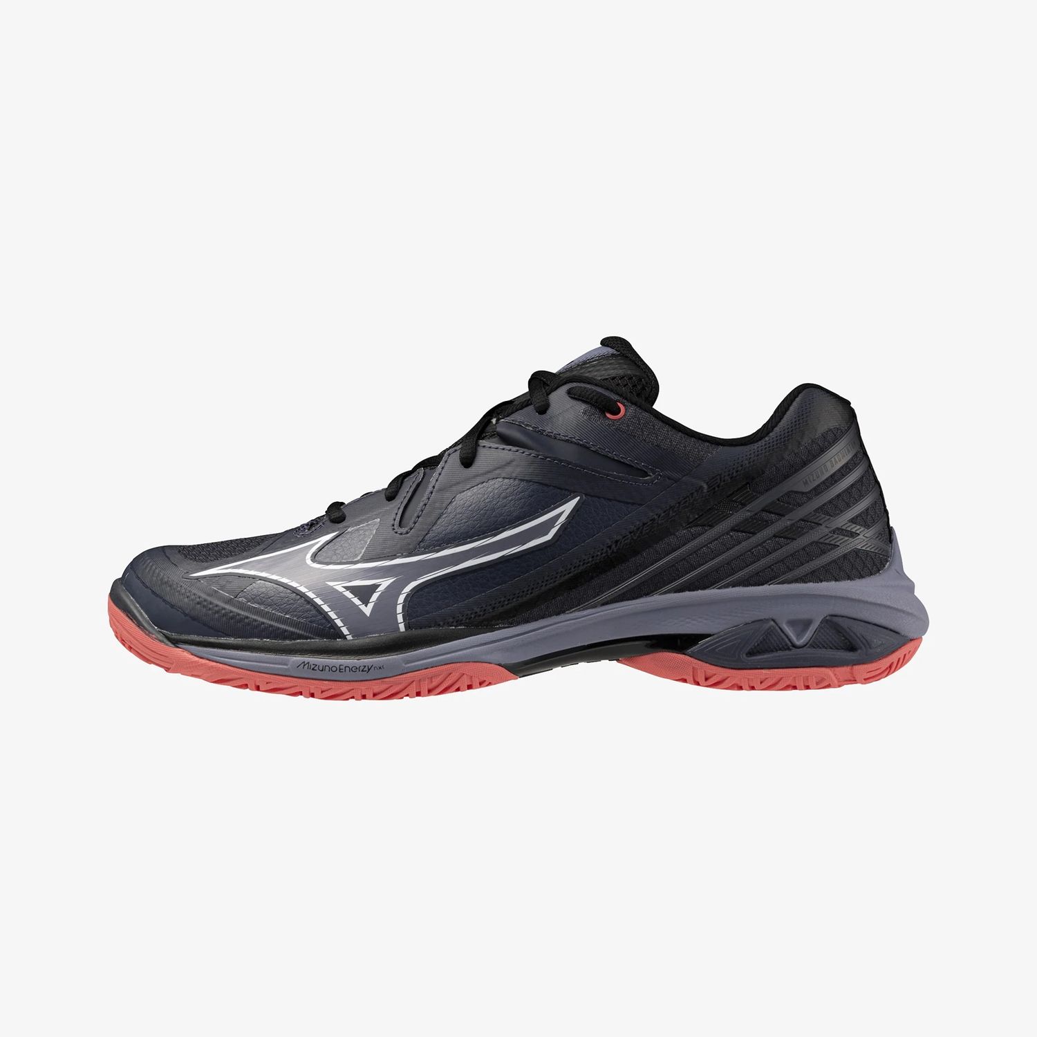 Mizuno Badminton Shoes WAVE CLAW 3 (Odyssey Grey/White/Calypso Coral) 71GA244336, Size: US 6