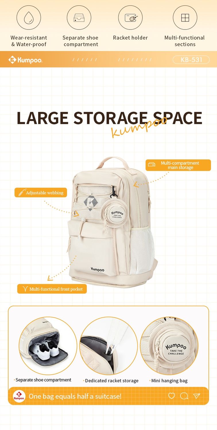 Kumpoo Bag KB-521, Colour: White