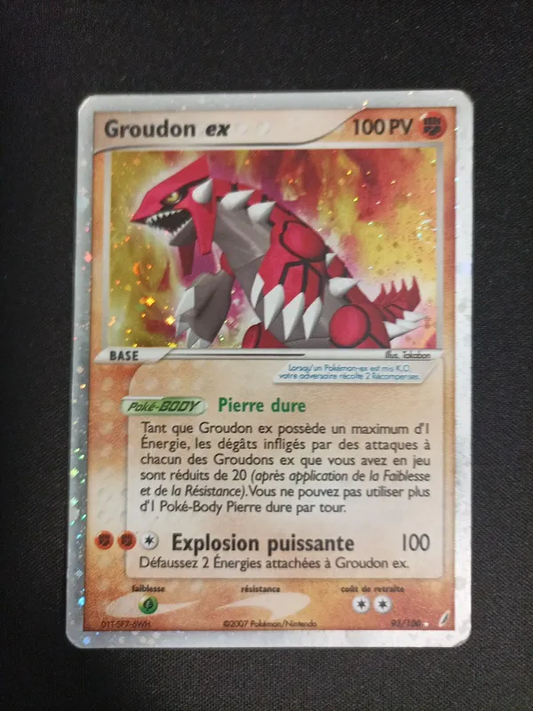 Groudon Ex 93/100 Ex Gardiens De Cristal