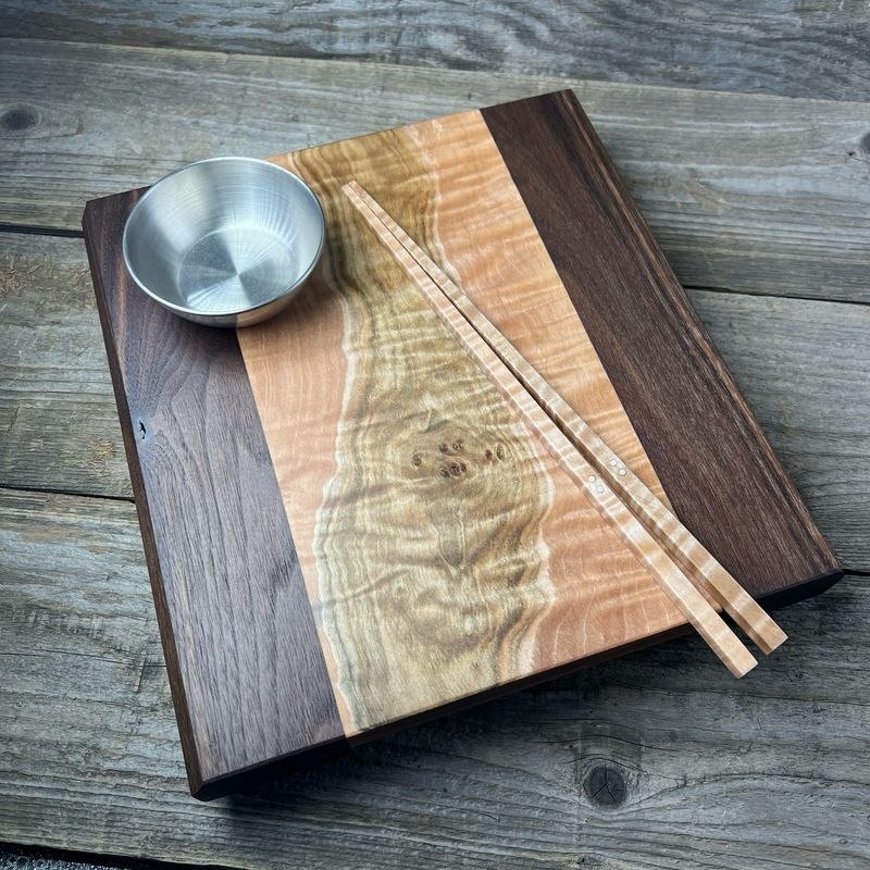 Sushi Board - Tiger Maple And Walnut