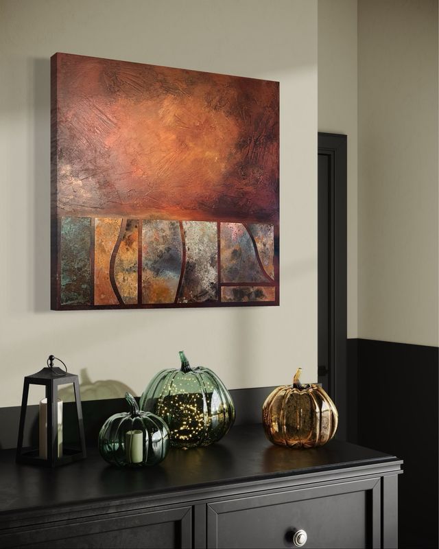 “Amarna” 23.5” x 23.5” Mixed Media Acrylic And Copper.