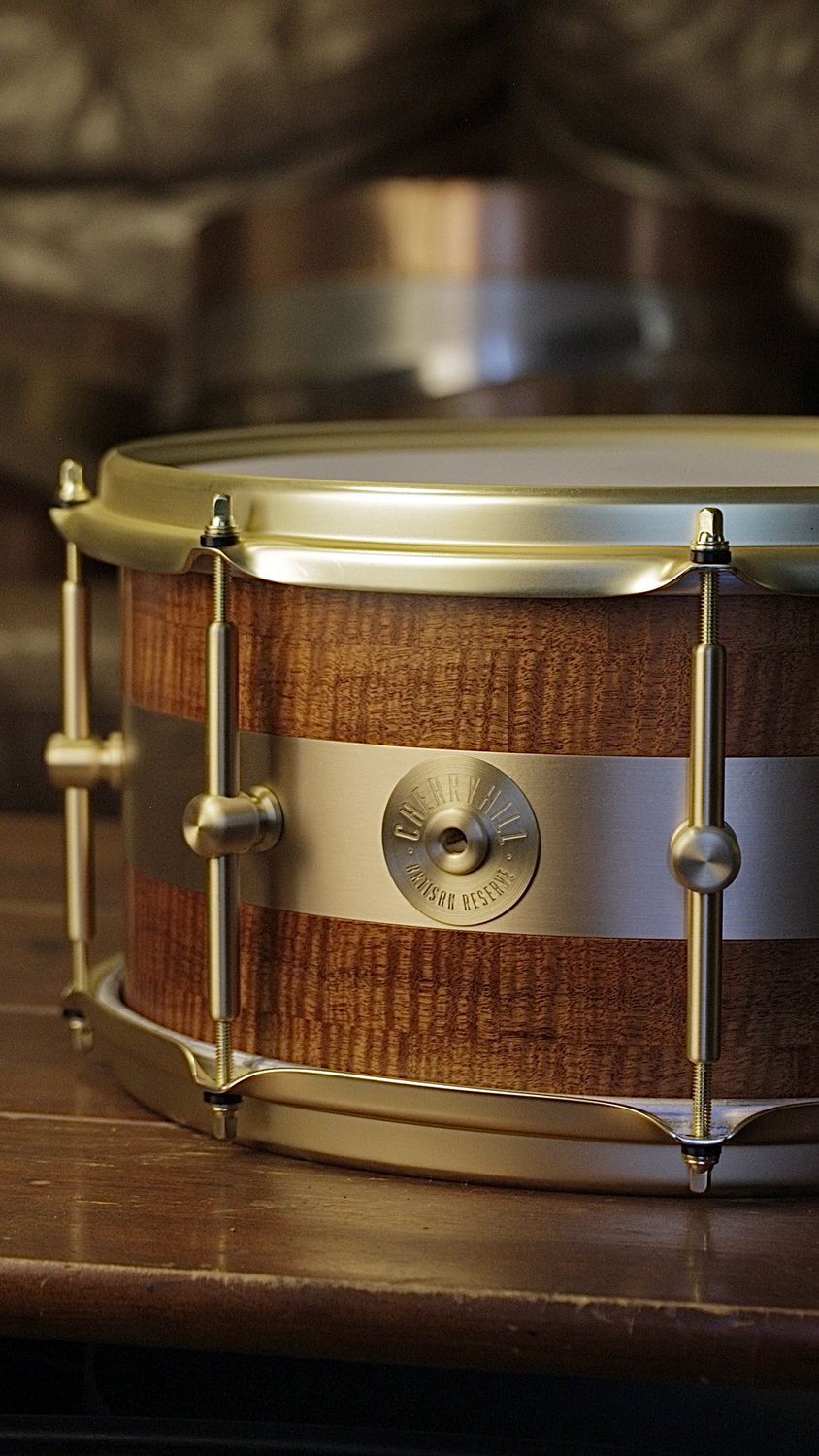 14x6.75 Satin Curly Mahogany With Satin Bronze Ring And Brass Hardware. Artisan Reserve Badge #13