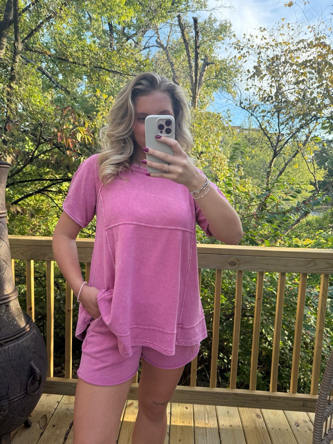Everyday Sweat Shorts-Berry