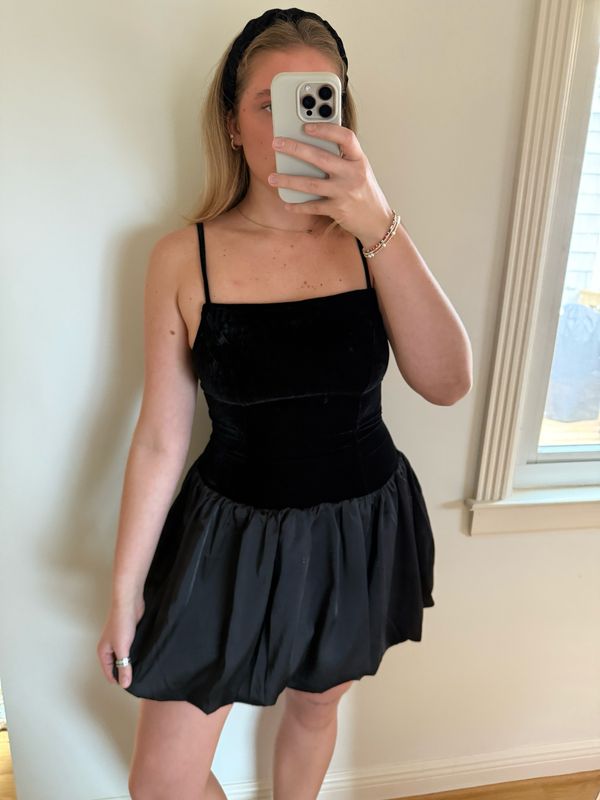 Black Velvet Mini Dress
