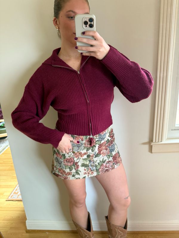 Cranberry Zipup Sweater