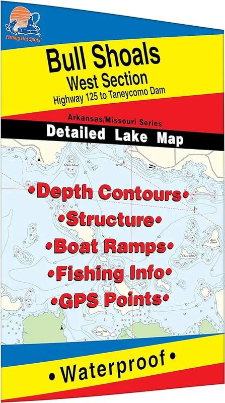 Fishing Hot Spots Map Bull Shoals West