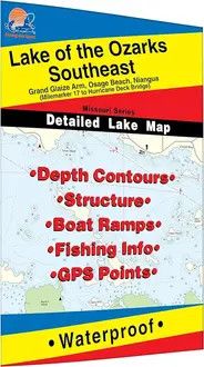 Fishing hot Spots Map Lake of the Ozarks SE