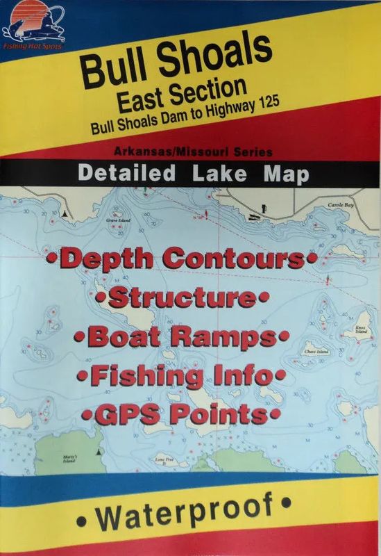 Fishing Hot Spots Map Bull Shoals East