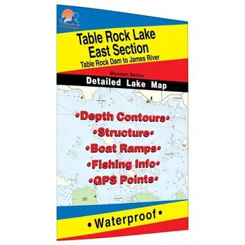 Fishing Hot Spots Map Table Rock Lake E Section