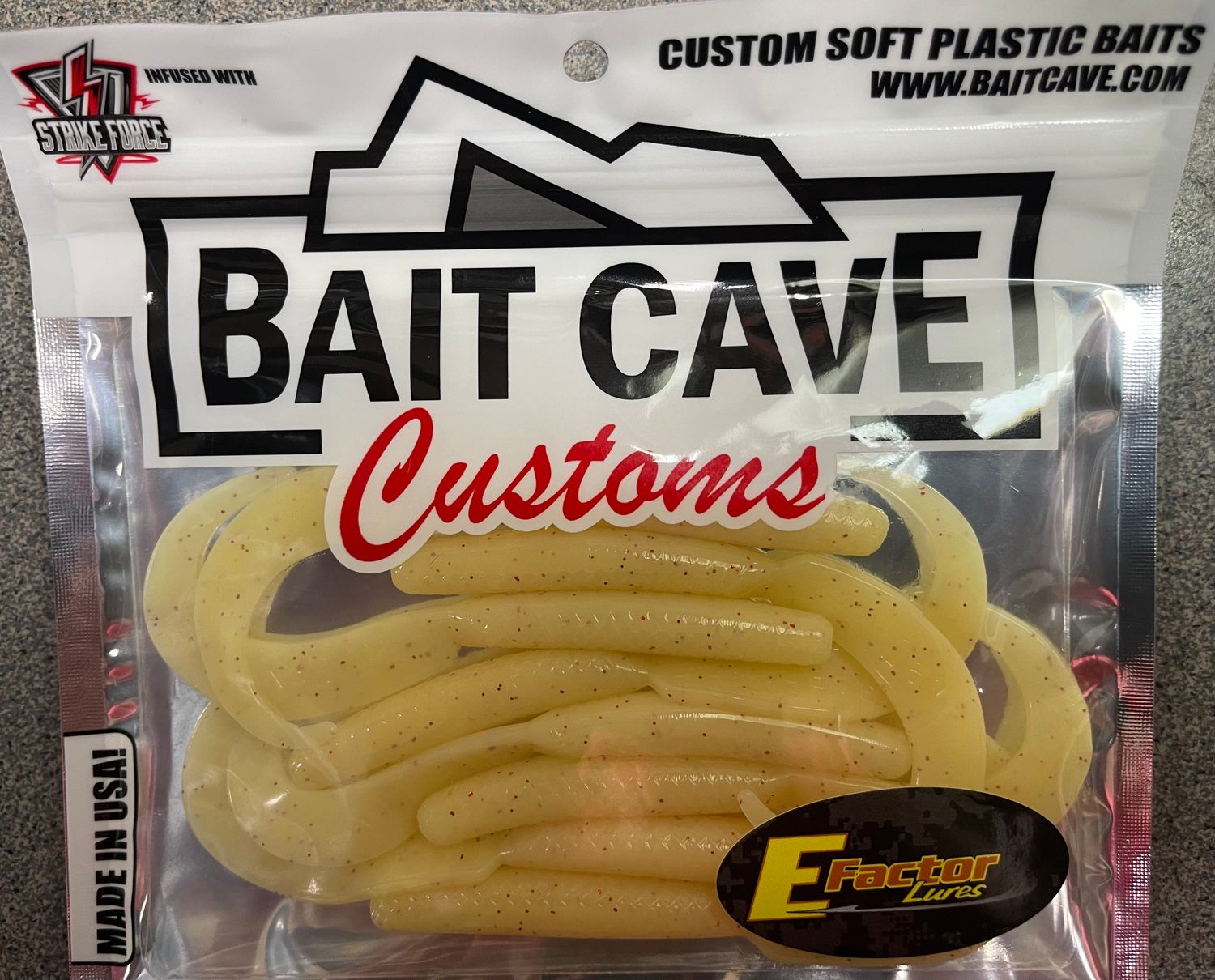 Bait Cave Customs Saber Tail Bone Red Flk 8pk