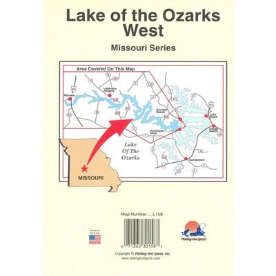 Fishing Hot Spots Map Lake of the Ozarks W