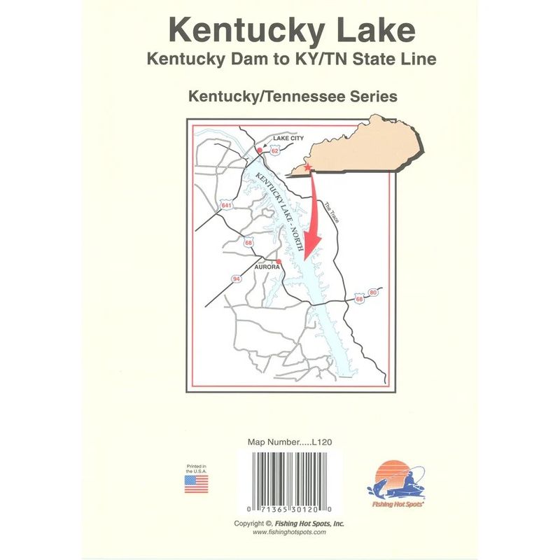 Fishing Hot Spots Map Kentucky Lake #1