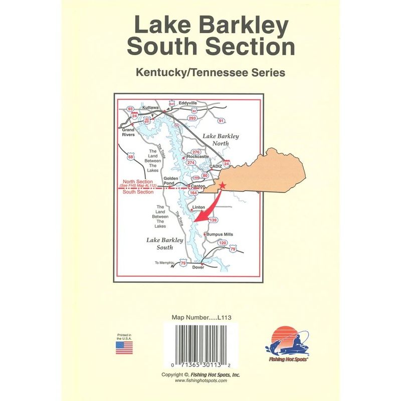 Fishing Hot Spots Map Lake Barkley South