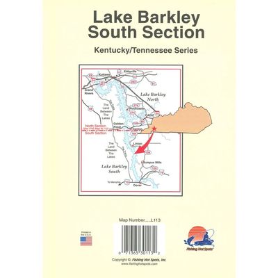 Fishing Hot Spots Map Lake Barkley South