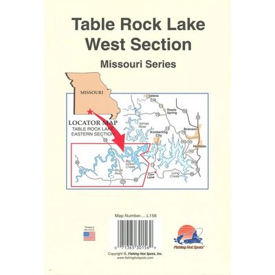 Fishing Hot Spots Map Table Rock Lake W