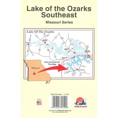 Fishing hot Spots Map Lake of the Ozarks SE