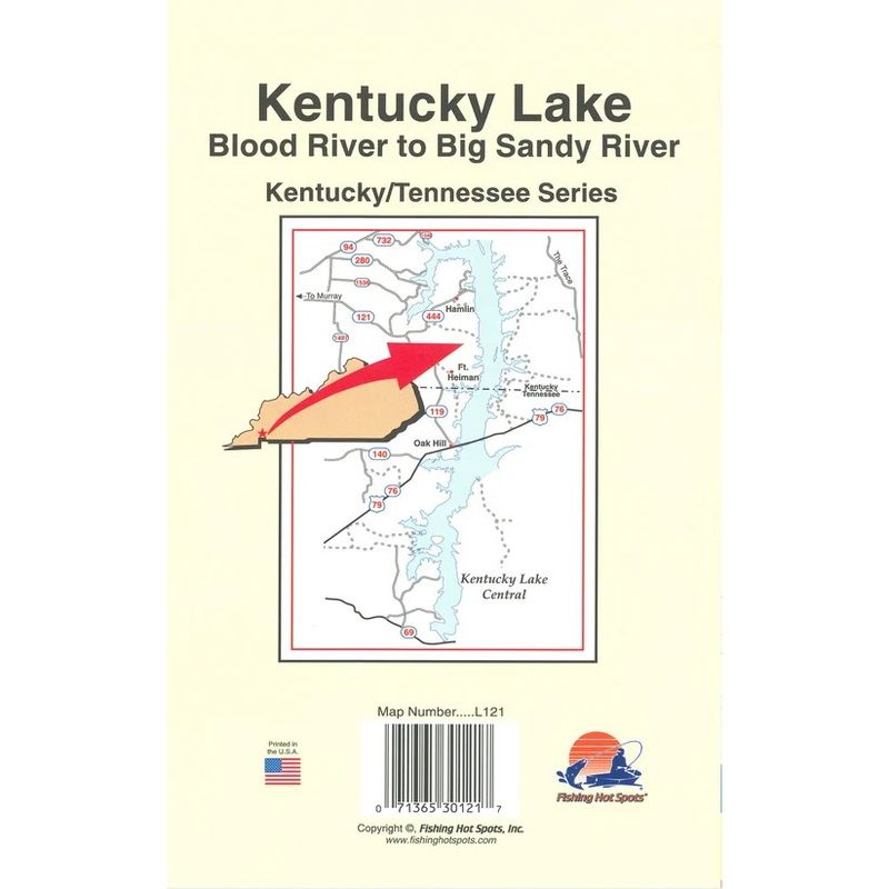 Fishing Hot Spots Map Kentucky Lake #2
