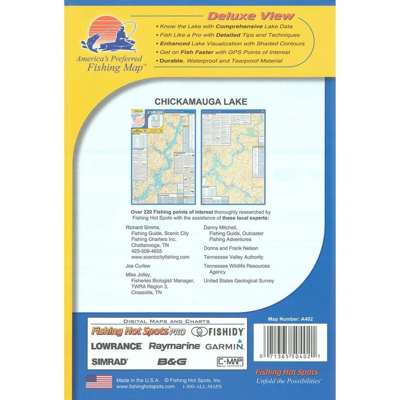 Fishing Hot Spots Map Chickamauga Lake