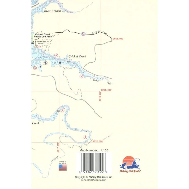 Fishing Hot Spots Map Table Rock Lake E Section
