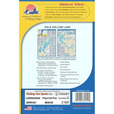 Fishing Hot Spots Map Dale Hollow Lake