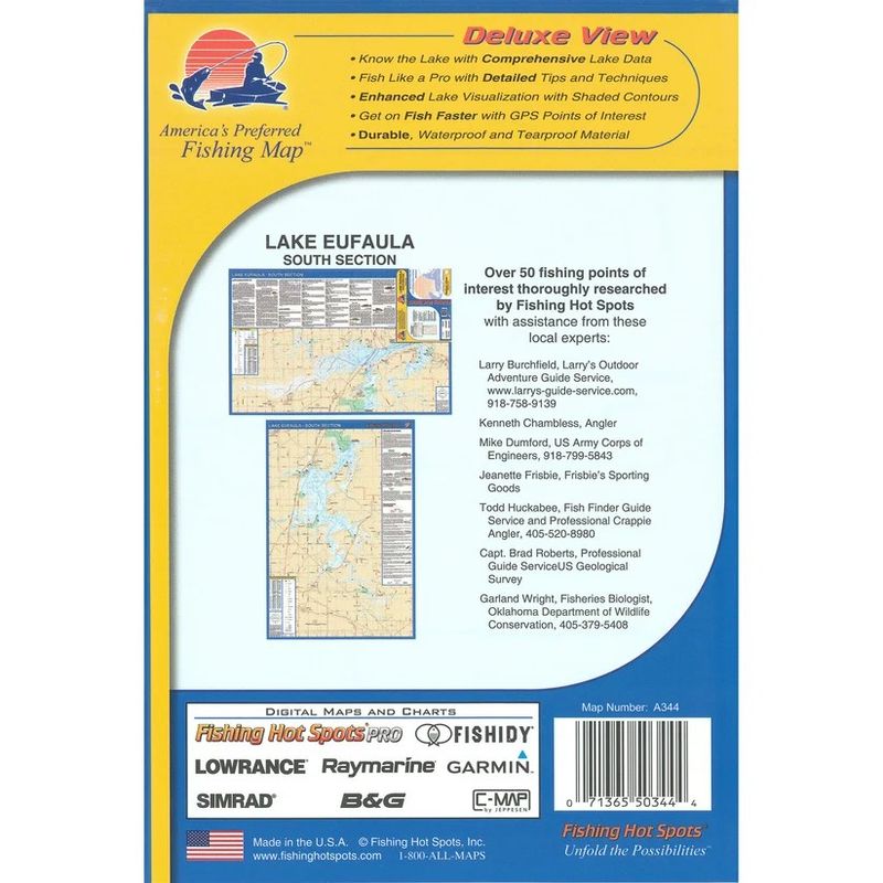 Fishing Hot Spots Map Lake Eufaula South Section