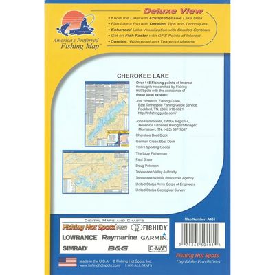 Fishing Hot Spots Map Cherokee Lake