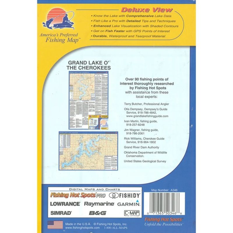 Fishing Hot Spots Map Grand Lake O' Cherokees