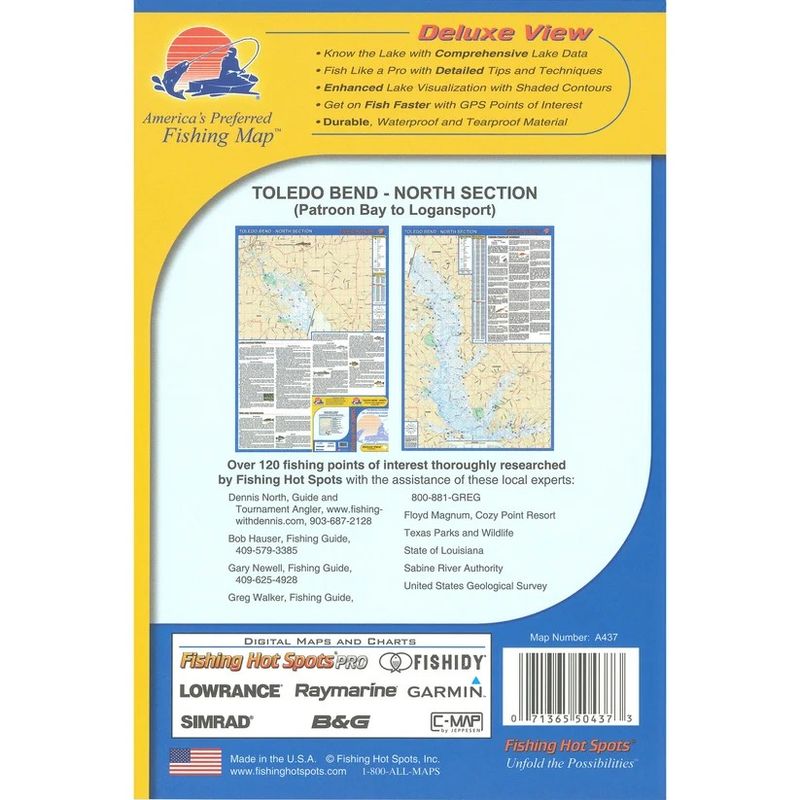 Fishing Hot Spots Map Toledo Bend North Section