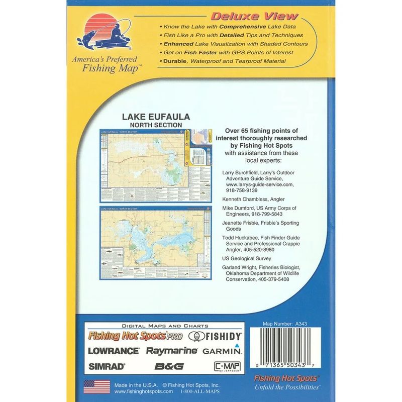 Fishing Hot Spots Map Lake Eufaula North Section