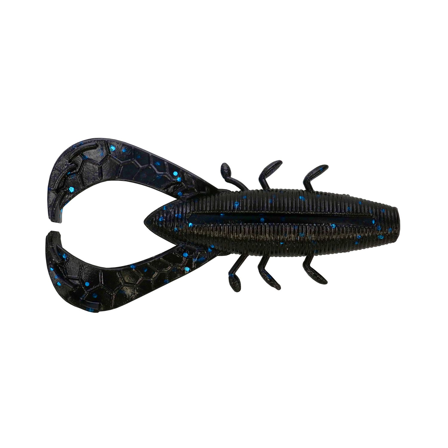 Yamamoto Nuki Bug 3.5-Inch, 6pk, Black with Large Blue Flake