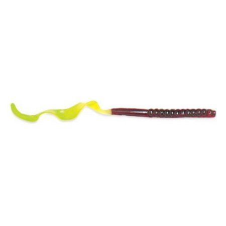 Culprit Original Worm 7.5-Inch, Motor Oil, Chartreuse Tail