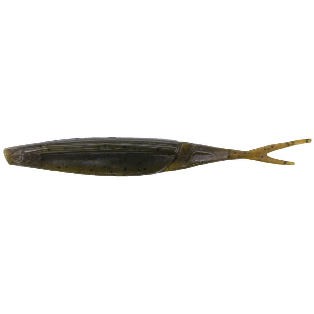 Yamamoto 7-Inch Hinge Minnow 4pk, Green Pumpkin with Black Flake