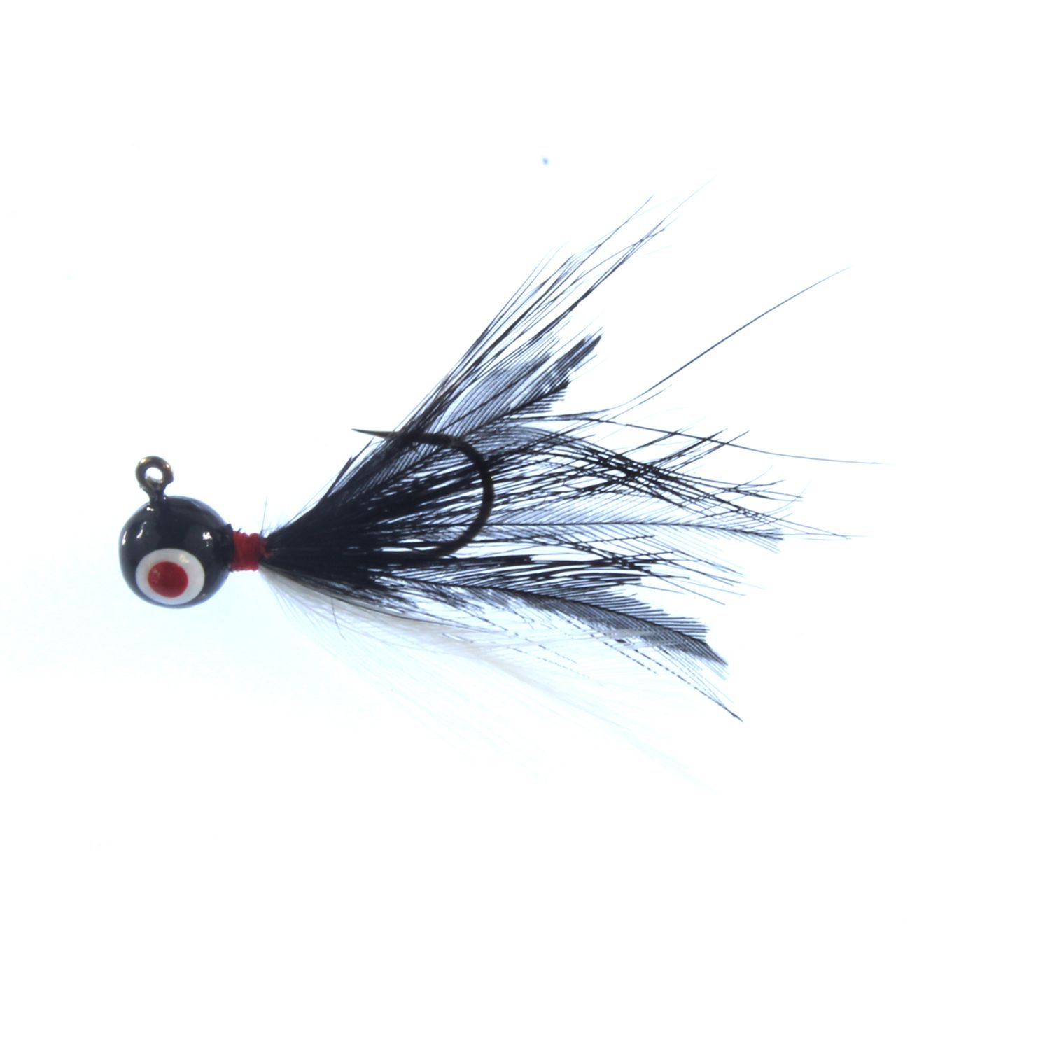 Nothead Feather Jig 2pk, Color: Black/White, Size: 1/16oz