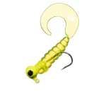 Arkie Rigged Curl Tail Grub, 7pk, Color: Chartreuse, Size: 1/16oz