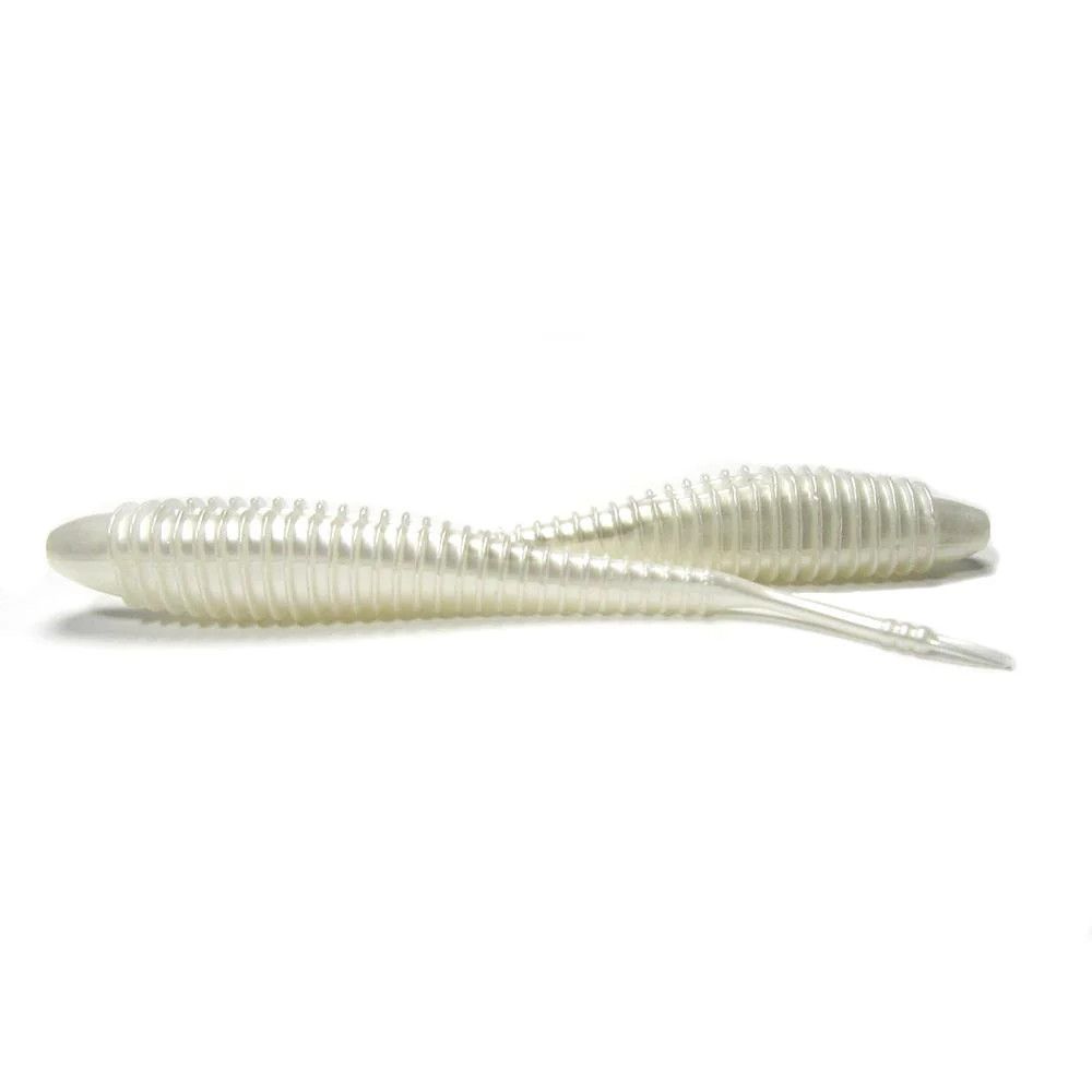 Hog Farmer Spunk Shad, Color: Albino, Size: 3.5" 10pk