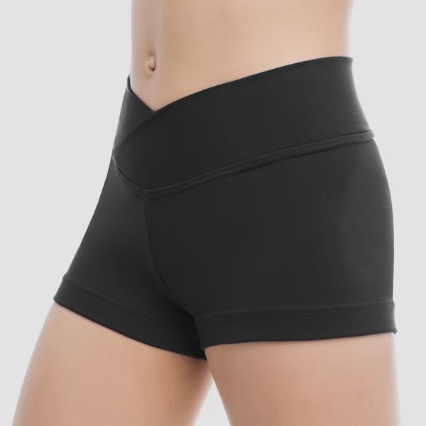 So Danca Bree Black V Front Shorts  SL81, Size: 4-6