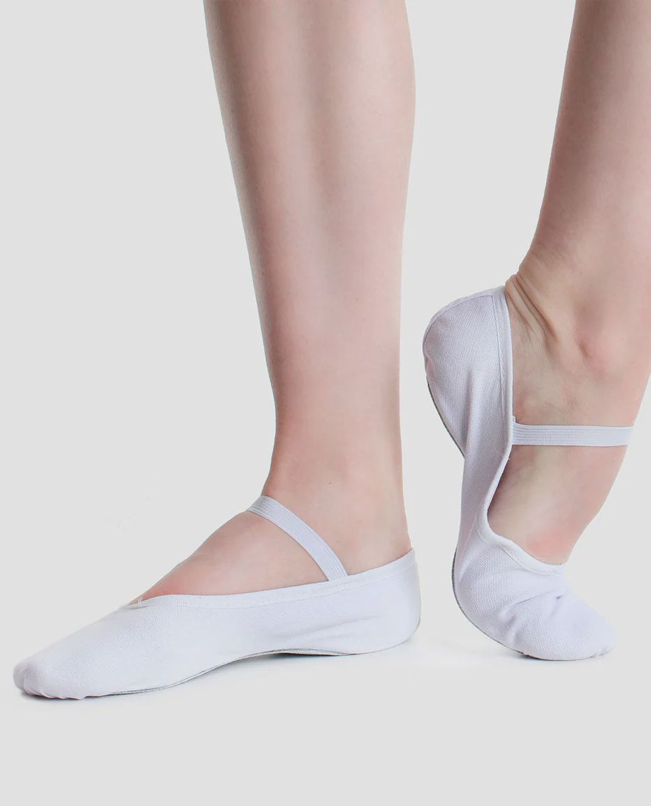 So Danca Full Sole Leather Ballet Shoe - Child - White - SDBA14, Size: 1