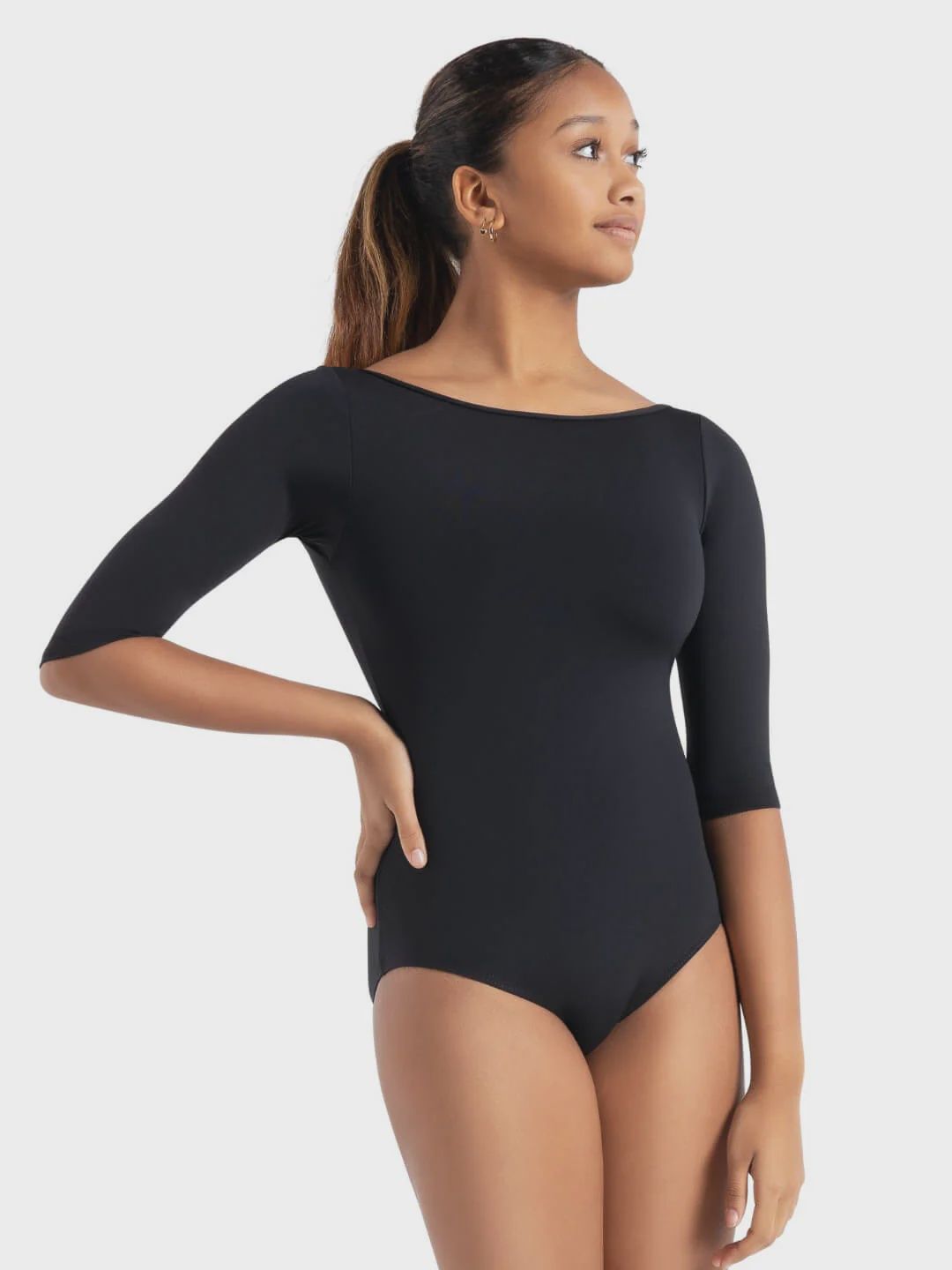 Capezio 3/4 Sleeve Leotard, Colour: Black, Size: S