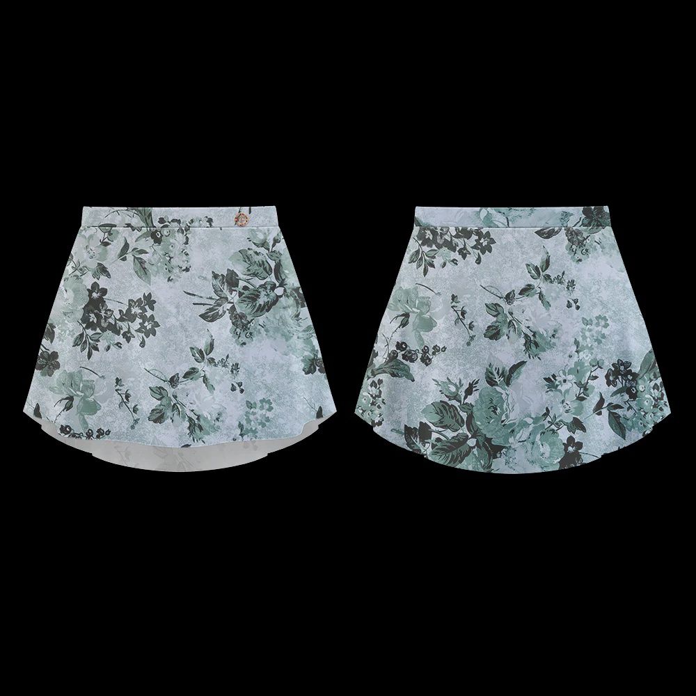 Danse De Paris Patterned Skirt, Colour: Seagrass, Size: XXS/XS