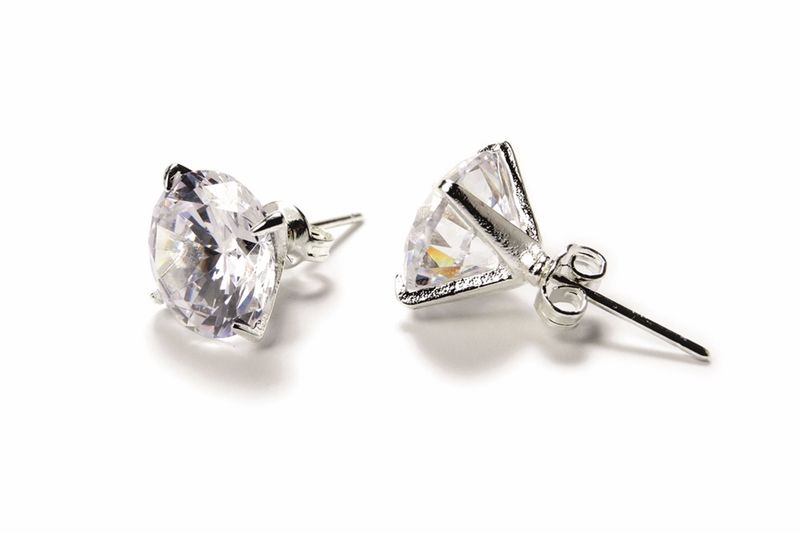 12mm CZ Stud earrings (pierced)