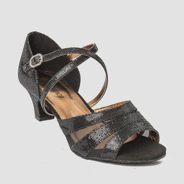 So Danca Rinnah Ballroom Peep Toe Heel 1.5" SDBL198, Colour: Black, Size: 6